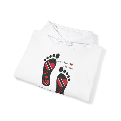 Trinidad Flag Footprints Hooded Top - Unique design meets comfort in our sweatshirt. Unisex style for all." Gift Idea for him and her.