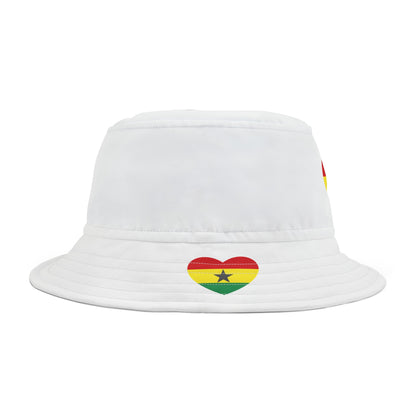 LoveJustJules - Ghanaian Heart-shaped Flag Fisherman's Bucket Hat - Wear Your Ghanaian Pride!