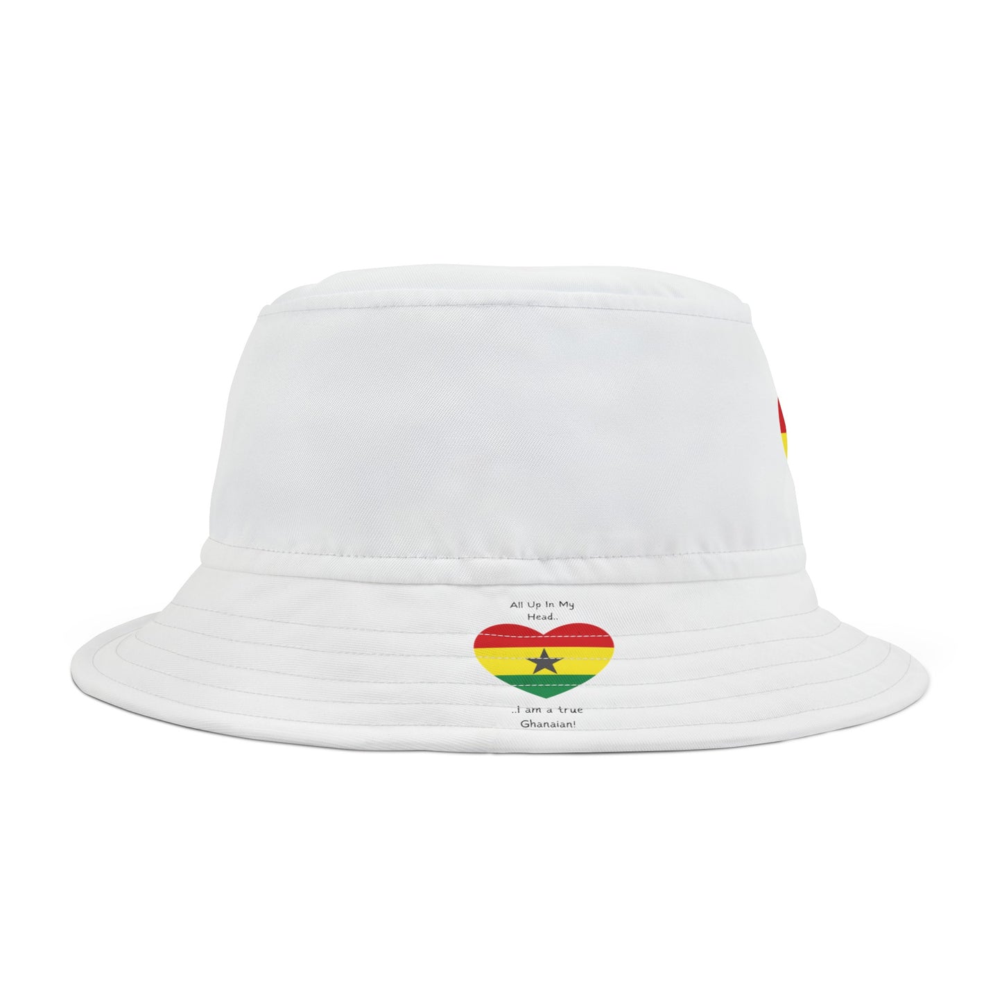 LoveJustJules Heart-shaped Ghanaian Flag Fisherman's Bucket Hat - Embrace Your Ghanaian Pride!