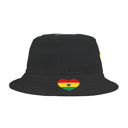 LoveJustJules Ghanaian Heart-shaped Flag Fisherman's Bucket Hat - Wear Your Ghanaian Pride!