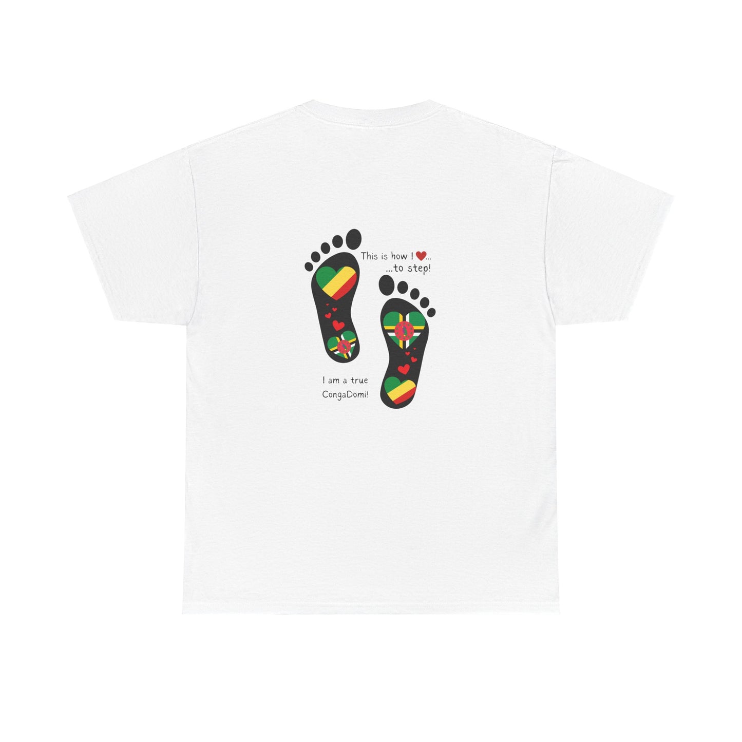 Unisex Heavy Cotton Tee - "Celebrating The Republic of the Congo & Dominica in Every Step" - Heritage Fusion By LoveJustJules