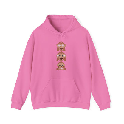 Introducing our iconic "See No Evil..Poop, Hear No Evil..Poop, Speak No Evil..Poop" monkeys hooded sweatshirt.